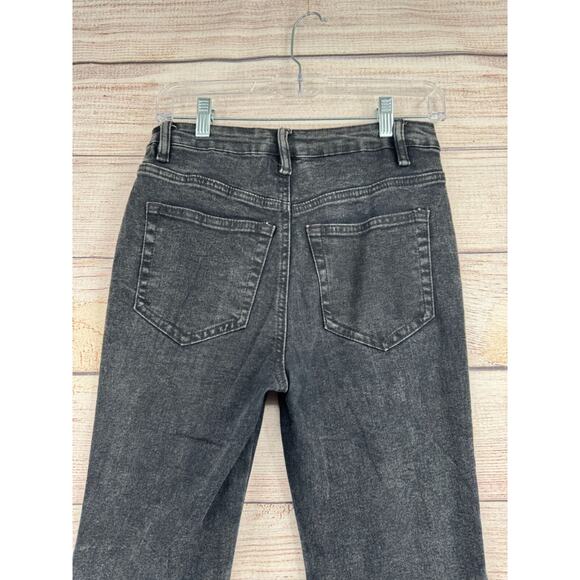 Entro Button Fly Skinny Super Flare Jeans Women's Size Small Black - Picture 5 of 14